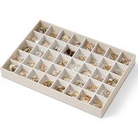 VLANDO Stackable Earring Storage Organiser,40 Compartments,Beige-Earring | Gift for Women,Ideal for dressing tables and drawers,34x23.7x4.2cm,Adjustab