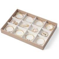 VLANDO Stackable Jewellery Organiser,Jewellery Tray,Toffee-Bracelet | 12 compartments,Gift for Women,Ideal for dressing tables and drawers,34x23.7x4.2