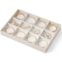 VLANDO Stackable Jewellery Organiser,Jewellery Tray,Beige-Bracelet | 12 compartments,Gift for Women,Ideal for dressing tables and drawers,34x23.7x4.2c