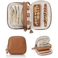 VLANDO Travel Jewellery Box, 2-Tier Small Jewellery Pouch, Travel Essential | Gift for Women,Compact Size and Lightweight,Smooth Zipper,Tangle Prevent