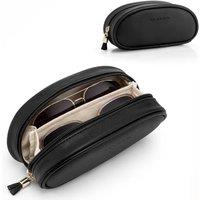 VLANDO Sunglasses Case, Portable Glasses Case with 2 Separate Compartments | Protective divider, Compact design, Easy access, Soft lining, Gift for wo