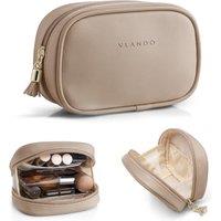 Travel Makeup Bag with Slip-in Pockets,Toffee