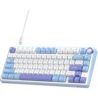 RK ROYAL KLUDGE R75 Mechanical Keyboard Wired with Volumn Knob, 75% TKL Custom Gaming Keyboard Gasket Mount RGB Backlit with Software, Cherry Profile,