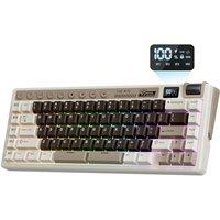 RK ROYAL KLUDGE M70 Wireless Mechanical Keyboard with Macro Keys 2.4GHz/Bluetooth/Wired 75% Gaming Keyboard with 6000mAh Battery Gasket-Mount Display
