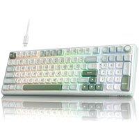 RK ROYAL KLUDGE R98 Pro Gaming Keyboard, 96% Wired Mechanical Keyboard Creamy RGB with Number Pad and Volume Knob, Gasket Mount, MDA Profile US Layout