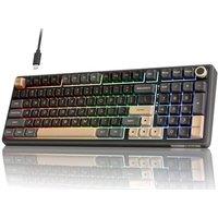 RK ROYAL KLUDGE R98 Pro Mechanical Keyboard, 96% Wired Gaming Keyboard RGB Backlit with Number Pad and Volume Knob, Gasket Mount, MDA Profile US Layou