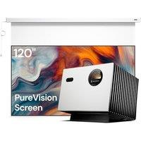Anti-Speckle Home Theater Bundle: Valerion Plus2 4K Triple Laser Projector with 120 Motorized PureVision Screen