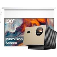Anti-Speckle Home Theater Bundle: Valerion Pro 4K Triple Laser Projector with 100" Motorized PureVision Screen