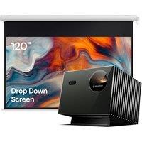 Valerion VisionMaster Pro2 4K Laser Beamer + 120-Zoll Motor-Projektionsleinwand Set, 3000 ISO Lumen, HDR10+, IMAX Enhanced, Dolby Vision, 4ms Gaming,