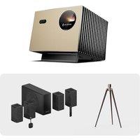 VisionMaster Pro 4K Laser Projector+ThunderBeat 4.1.2+Walnut Tripod Stand