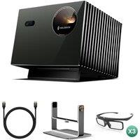 Valerion VisionMaster Pro2 4K Triple Laser Projector Bundle with Ultra High Speed HDMI 2.1 Cable, Desktop Gimbal Stand and 3 3D Glasses