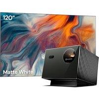 Indoor Sports Viewing Bundle with 120 Fixed Frame Screen, Valerion VisionMaster Pro2 4K Triple Laser Projector, 4ms Low Input Lag, 240Hz Refresh Rate