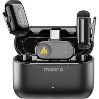 MAONO Wireless Microphone for iPhone 17/16/15 & Android, USB-C Wireless Mini Mic with Pro Sound, Noise Cancellation, AI Voice Changer, 30h Battery for