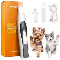 oneisall Low Noise Dog Paw Trimmer with LED Light, Paw Trimmer for Dogs &Cats, 20mm Widen Blade, Cordless Rechargeable Pet Shaver for Paws, Eyes, Ears