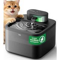 oneisall Wireless Cat Water Fountain for Drinking,20dB Ultra-Quiet 2.2L Cat Fountain for Indoors,4000mAh Battery Operated Pet Water Dispenser Motion S