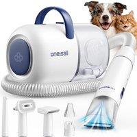 oneisall Dog Grooming Vacuum, 15000Pa Pet Vacuum Kit Shedding 99% Pet Hair, Dog Grooming Clippers with Trimmer Nail Grinder, 59dB Quiet with 6 Tools,