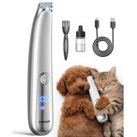 oneisall Upgraded Dog Paw Trimmer with 2-Speed, LED Light, Low Noise, Curved Blade for Precision Trimming, Rechargeable 19mm Paw Trimmer for Dog/Cat P