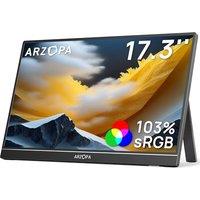 ARZOPA 17.3 Inch Big Portable Monitor, 19201080 FHD HDR IPS Kickstand Monitor for Laptop, HDMI USB C External Second Screen for PC/Mac/PS3/4/5/Xbox