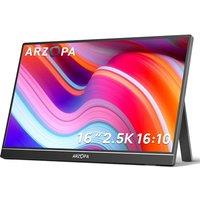 ARZOPA 2.5K Portable Monitor, 16 Inch 2560x1600 HDR 350nits 8bit QHD USB-C HDMI Laptop Monitor, 16:10 IPS Eye Care External Second Screen for Mac PC P