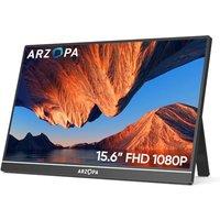 ARZOPA Portable Monitor 15.6" 19201080 FHD IPS Portable Monitor for Laptop with Kickstand, Ultra-Slim Second Screen for Laptop/PC/Mac/PS3/4/5/Xbox -