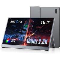 ARZOPA 16.1'' 180Hz 2.5K Portable Monitor, 2560x1440 QHD 107% sRGB Kickstand Portable Gaming Monitor with HDR, Ultra Slim, Eye Care, External Second S