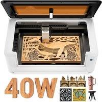 LaserPecker LX2 40W Laser Cutter Engraver, 1000mm/s High-Speed Engraving, 12MP Camera for Metal Wood Acrylic Curved Surface/Batch Engraving for DIY SM