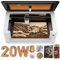 LaserPecker LX2 20W All-in-One Desktop Laser Engraver Cutter (Basic), 19.7" x 12" Large Working Area 1000mm/s High-Speed 12MP Camera Class 1 Safety La