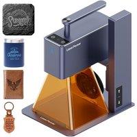 LaserPecker 2 Laser Engraver, Portable Laser Engraving Machine, 5W 450nm Blue diode Laser for 100+ Materials Wood Leather Acrylic etc (Basic Bundle wi