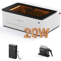 LaserPecker LX2 20W Laser Cutter Engraver, 1000mm/s High-Speed Engraving, 12MP Camera for Metal Wood Acrylic Curved Surface/Batch Engraving for DIY SM