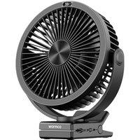Warmco 10000mAh Portable Clip on Fan, 8 Inch Rechargeable Battery Operated Desk Fan with Strong Clamp & Hook, 360 Rotation & 4 Speeds, Quiet Cooling