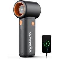 Warmco 10000mAh Turbo Portable Handheld Fan for Travel & Office | Up to 36H Runtime, 15000RPM Motor, 9m/s Airflow, 5 Speeds, LED Display, USB-C Two-Wa