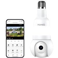 Bulb Security Camera Wireless Indoor Outdoor, 5MP 3K PTZ 350, Dual-Band WiFi 6, E27 Socket, Color Night Vision, 12000K Light, Siren Alarm