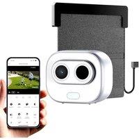 Solar Window Security Camera, 2.4GHz WiFi Indoor Cam with Rechargeable Battery, Supports Solar Charging for Continuous Recording Full Color Night Visi