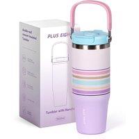 Stainless Steel Tumbler with Straw, 1000ml/32oz Travel Mug with Handle,Leakproof Reusable Travel Mug, Keeps Cold for 24H or Hot 12H, Fit in Car Cup Ho