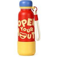 560ml/19oz Water Bottle with Straw Lid, Stainless Steel Water Bottle with Non-slip Silicone Base for Sports, Gym or Office, BPA-Free Keep Cold 18H Hot