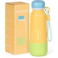 560ml/19oz Water Bottle with Straw Lid, Stainless Steel Water Bottle with Non-slip Silicone Base for Sports, Gym or Office, BPA-Free Keep Cold 18H Hot