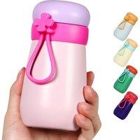 Stainless Steel Water Bottle, 380ml/12oz Double Walled Vacuum Insulated Metal Water Bottle for Hot&Cold Drinks for Handbag - 100% Leakproof (Pink)