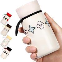 Stainless Steel Water Bottle, 350ml/12oz Double Walled Vacuum Insulated Metal Water Bottle for Hot&Cold Drinks for Handbag - 100% Leakproof (White)