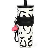 Stainless Steel Tumbler with Straw, 750ml/25oz Reusable Leak Proof Water Bottle, Travel Portable Coffee Mug for Hot and Cold, Fit in Car Cup Holder (B