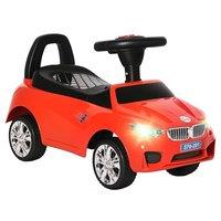 HOMCOM Ride on Car Toddler Walker Foot to Floor for 1.5-3 Years Old Red | Sliding Car Slider, Horn Music, Working Lights, Under Seat Storage