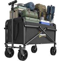 Outsunny 62L Festival Trolley on Wheels, Portable Small Folding Trolley Cart, 60kg Heavy Duty Collapsible Foldable Wagon with Adjustable Handle and Ca