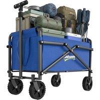 Outsunny 62L Festival Trolley on Wheels, Portable Small Folding Trolley Cart, 60kg Heavy Duty Collapsible Foldable Wagon with Adjustable Handle and Ca