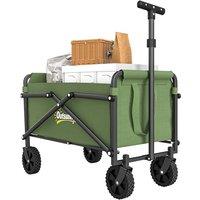 Outsunny 62L Festival Trolley on Wheels, Portable Small Folding Trolley Cart, 60kg Heavy Duty Collapsible Foldable Wagon with Adjustable Handle and Ca