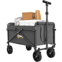 Outsunny 62L Festival Trolley on Wheels, Portable Small Folding Trolley Cart, 60kg Heavy Duty Collapsible Foldable Wagon with Adjustable Handle and Ca