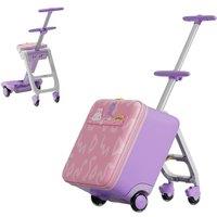 Jovikids Kids Suitcase, 3 in 1 Ride on Luggage with Universal Wheels for Travel, Armrests for Children at 3 Years and Up, 38L Trolley Hand Luggage (Pi