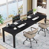 Tribesigns 78.7 inches Extra Long Computer Desk 2 Person, Extra Wide Double Office lndustrial Writing Workstation with Adjustable Foot Pads for Home O