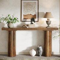 Tribesigns 160cm Farmhouse Console Table - Rustic Narrow Entryway Table, Sofa Table Behind Couch for Hallway, Living Room & Foyer, Easy Assembly (Wood