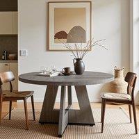 Tribesigns Farmhouse Dining Table, 120 cm Round Dinner Table for 4, Rustic Wood Dining Room Table for Home Dining Room Living Room (Easy Assembly) (Gr
