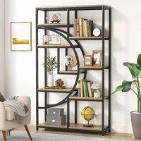 Tribesigns Bookshelf Industrial 5 Tier Etagere Bookcase, Freestanding Tall Bookshelves Display Shelf Storage Organizer with 9-Open Storage Shelf for L