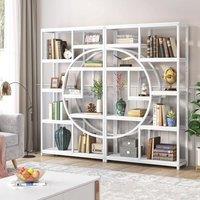 Tribesigns Bookshelf Industrial 5 Tier Etagere Bookcase, Freestanding Tall Bookshelves Display Shelf Storage Organizer with 9-Open Storage Shelf for L